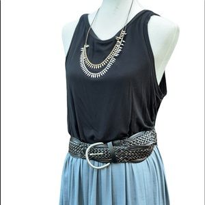 LOFT black & Blue long dress Large